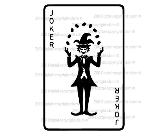 Poker Joker SVG, Joker Clipart, Playing Cards SVG, Cricut Cut File ...
