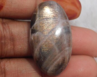 Natural Sunstone Cabochon Gemstone: Orange Loose Stone, 37 ct