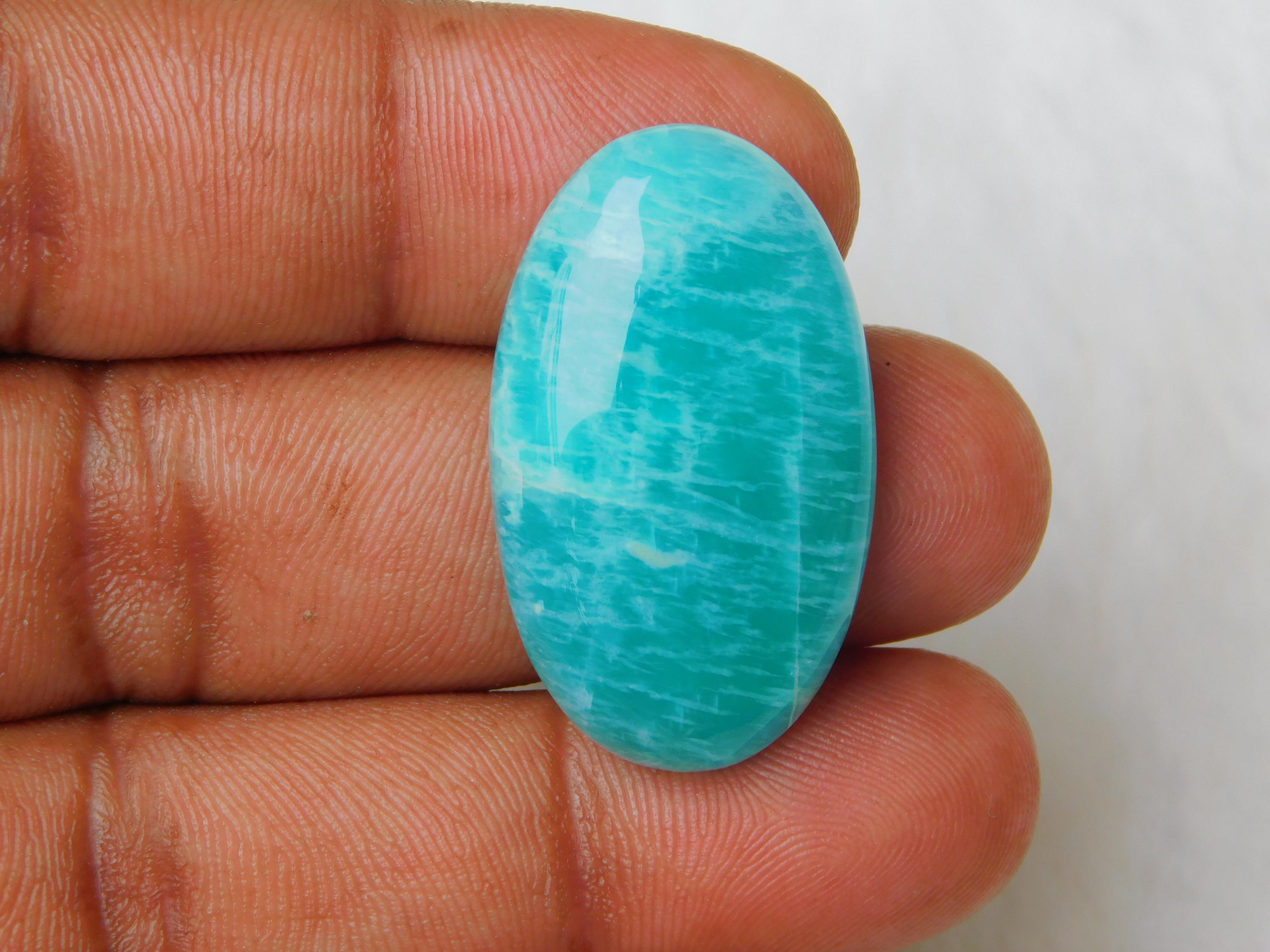 天然アマゾナイトカボション：ハンドメイドルースジェムストーン、44