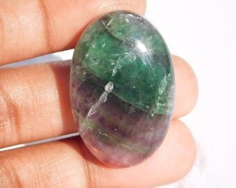 Cabujón de fluorita multi natural: piedra preciosa suelta hecha a mano, 69 ct n.° 2764