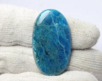 Wundervoller Apatit-Cabochon, loser Neon-Apatit-Edelstein, natürlicher blauer Apatit-Kristall zur Schmuckherstellung, Stein, Geschenk für Sie. 45 ct # 825