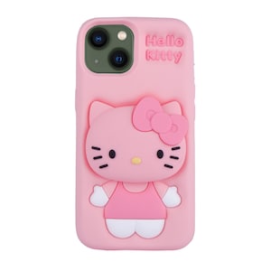 Custodia morbida in silicone per iPhone 13 con supporto pieghevole per Apple Cat mouse 3D Cartoon Anime colorata...