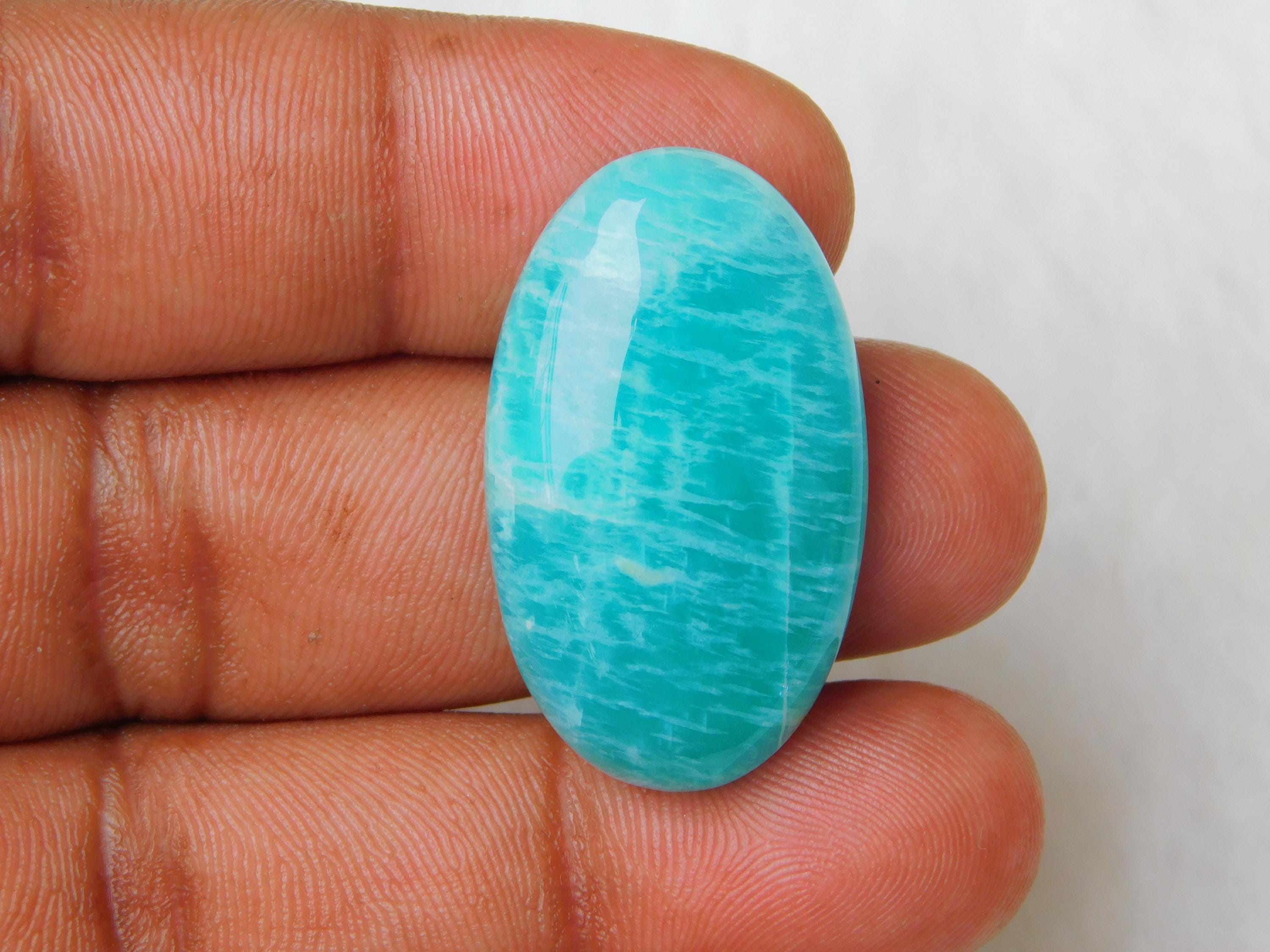 天然アマゾナイトカボション：ハンドメイドルースジェムストーン、44