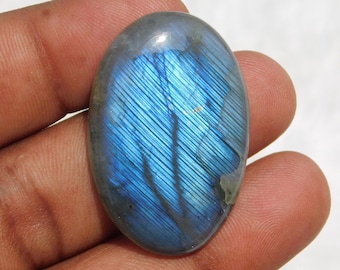 Amazing Labradorite Gemstone, Blue Flashy Labradorite Cabochon Loose Stone, Labradorite For Jewelry Making 54 CT #896