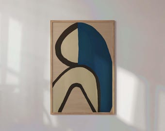 Neutral Minimalist Wall Art – Beige Abstract Modern Painting, Japandi Wabi Sabi Style Artwork, Earth Tone Decor for Living Room or Bedroom