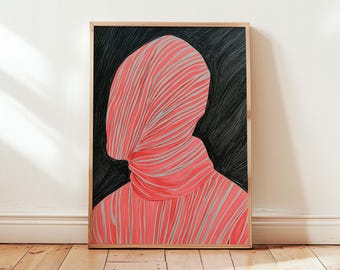 Psychedelische kunstprint, trippy kunst aan de muur, gewaagde abstracte poster, kleurrijk interieur, maximalistisch kunstwerk, eclectische muurkunst, decor dopamine