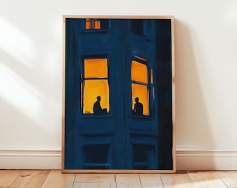 Urban Wall Decor | Modern Colorful Art | Minimalist Apartment Scene | Modern City Life Poster | Contemporary Wall Art | Travel Wall Art