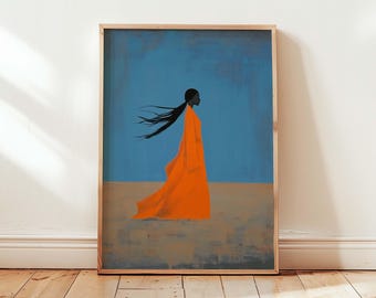 Modern Decor Woman Portrait Art Print Bold Minimalist Painting Afrocentric Wall Art Modern Figurative Decor Abstract Desert Art Eclectic Art