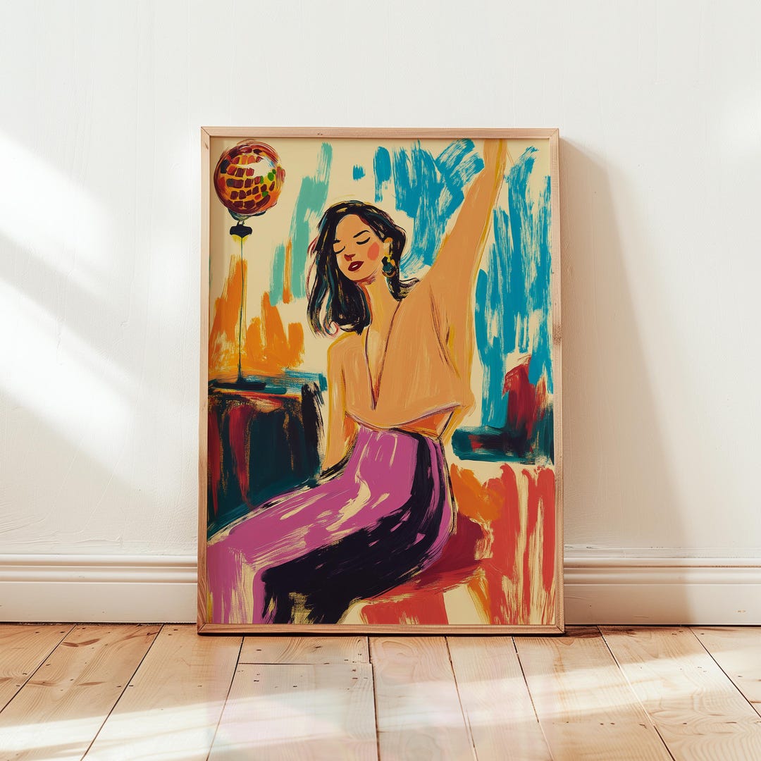 Dancing Queen Wall Art Retro Disco Art Print Colorful, Bold Dance ...