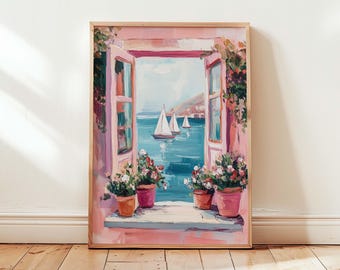 Reise Wand Kunst Druck Küsten Wandkunst Amalfiküste Wand Kunst Küstenlandschaft Druck Italienische Landschaft Leinwand Mittelmeer Dekor