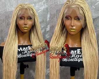 Pelucas trenzadas con microencaje frontal listas para enviar para mujeres negras, envío gratuito, trenzas, trenzas africanas, microtrenzas, listas para enviar, trenzas, pelucas, cabello, pelucas