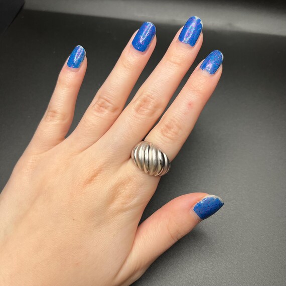 18kt White Gold Plated Ring // Unisex // Simple M… - image 3