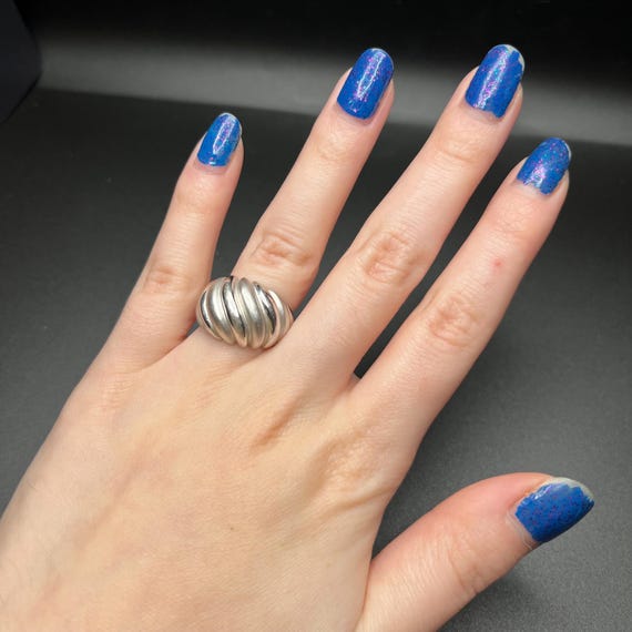 18kt White Gold Plated Ring // Unisex // Simple M… - image 2