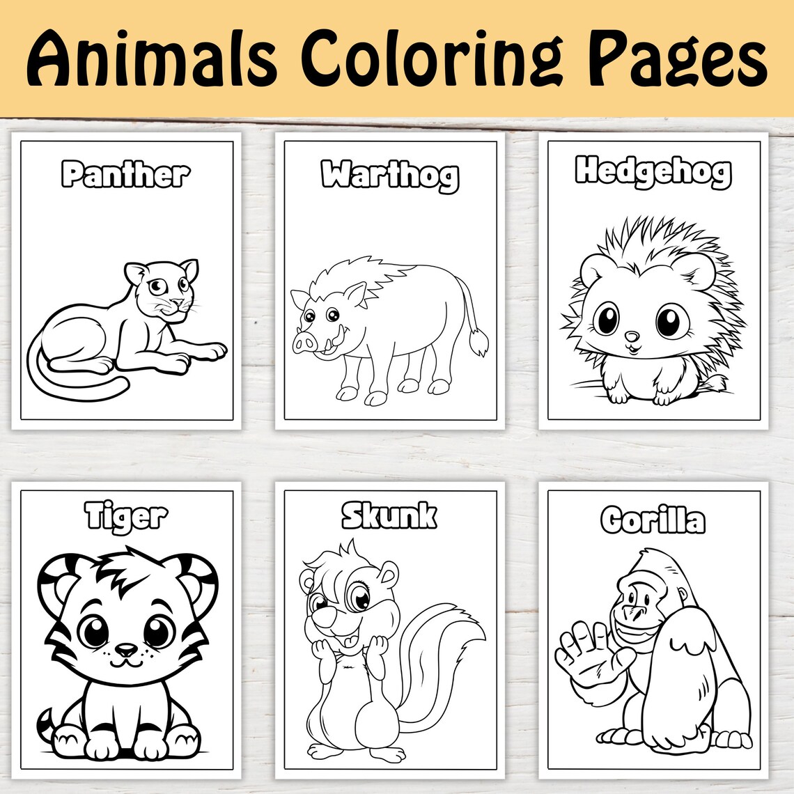 Safari Animals Coloring Pages for Kids | Preschool Learning (PDF) - Etsy