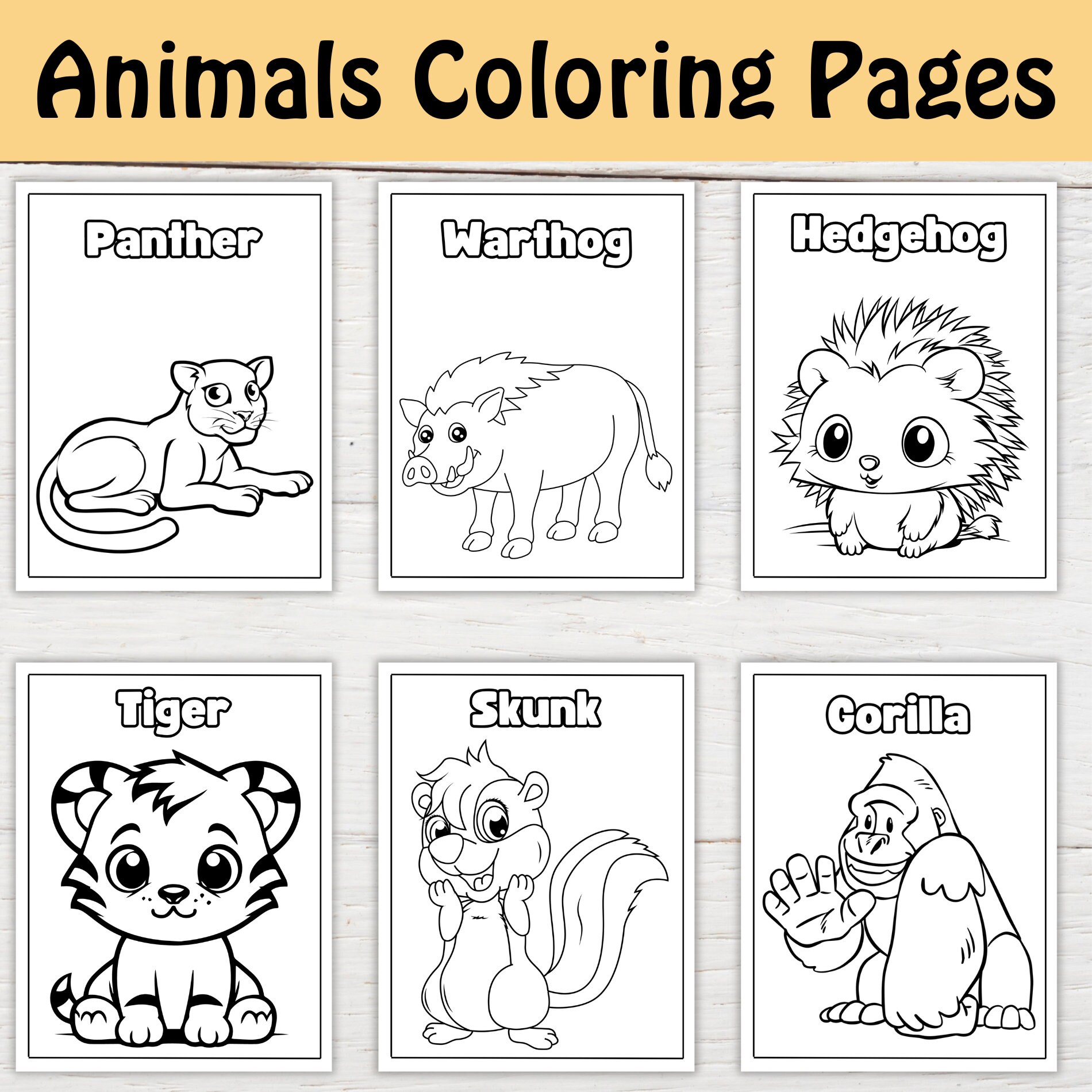 Safari Animals Coloring Pages for Kids | Preschool Learning (PDF) - Etsy