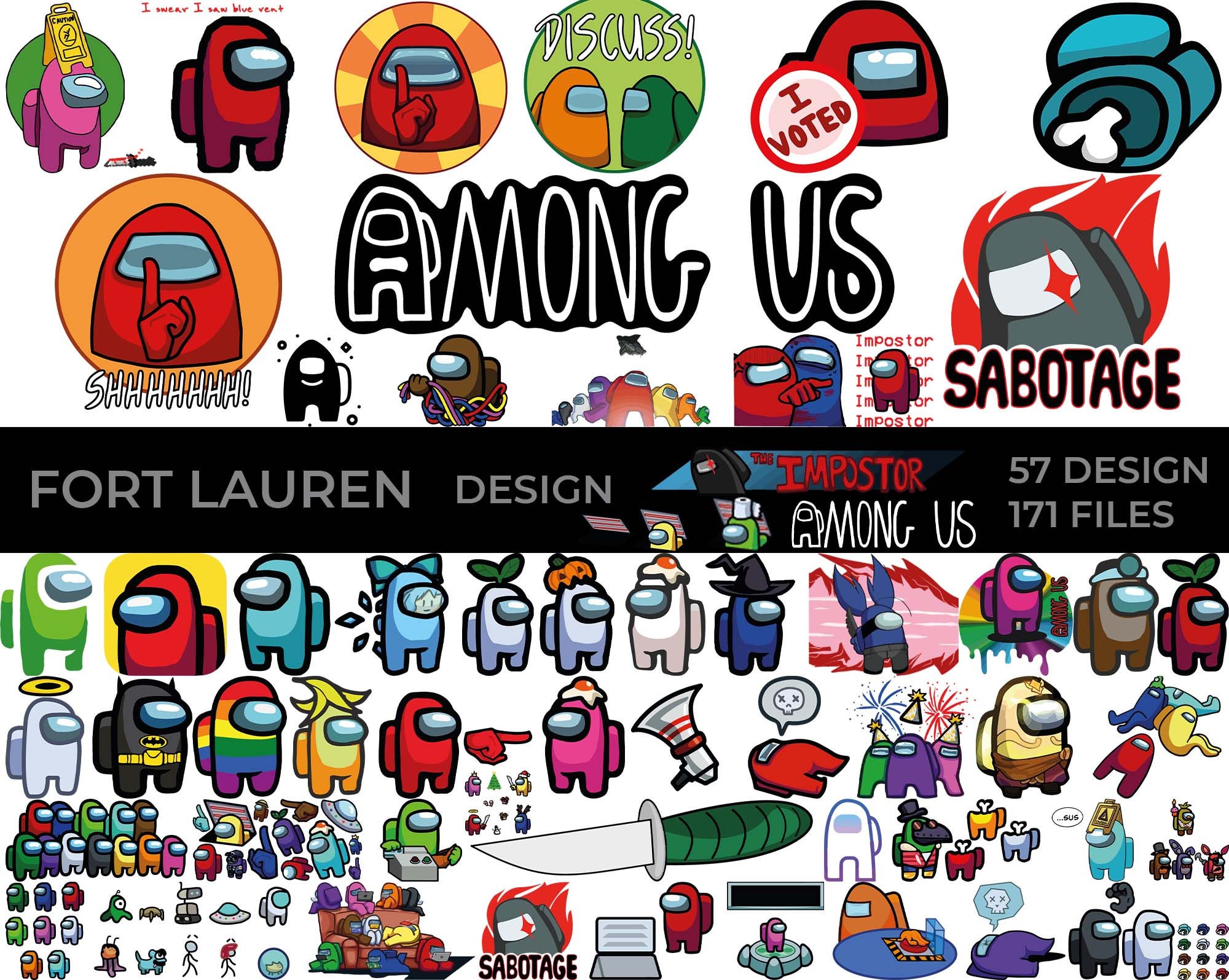 Among us wallpaper poster high quality Sticker for Sale by Geempah