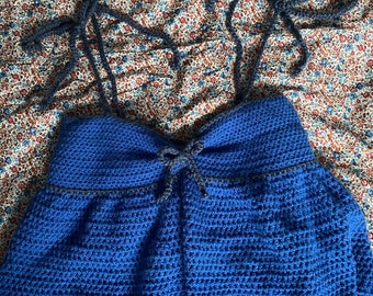 Lapis & Blue Steel Ruffle Top