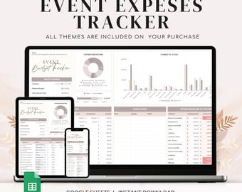 Hoja de cálculo para el seguimiento de gastos de eventos: Planificador de presupuesto digital (Hoja de cálculo de Google)