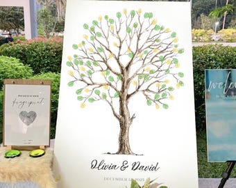 Personalized Fingerprint Tree Guest Book: Unique Wedding Keepsake (Digital Download