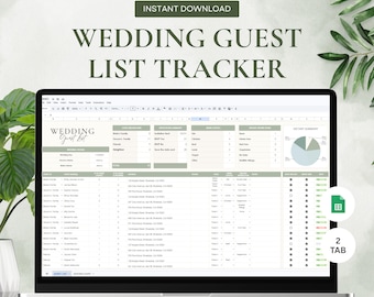 Wedding Guest List Tracker | Google Sheets Template (Digital Download)