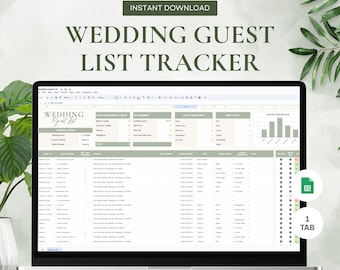 Wedding Guest List Tracker | Google Sheets Template (Digital Download)