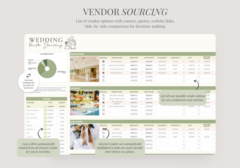 Digital Wedding Planner | Google Sheets Spreadsheet Tool (Instant Download) image 9