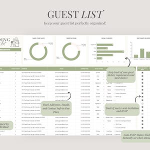 Digital Wedding Planner | Google Sheets Spreadsheet Tool (Instant Download) image 6