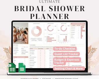 Bridal Shower Planning Spreadsheet: Guest List, Budget, Timeline (Digital Download)