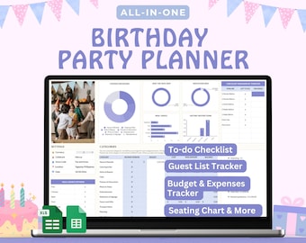 Birthday Party Planner: Editable Spreadsheet, Guest List, Budget