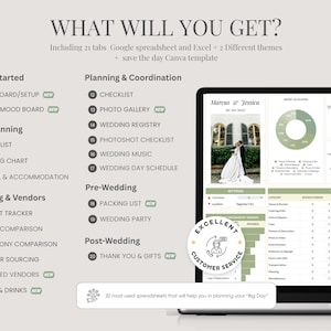 Digital Wedding Planner | Google Sheets Spreadsheet Tool (Instant Download) image 2