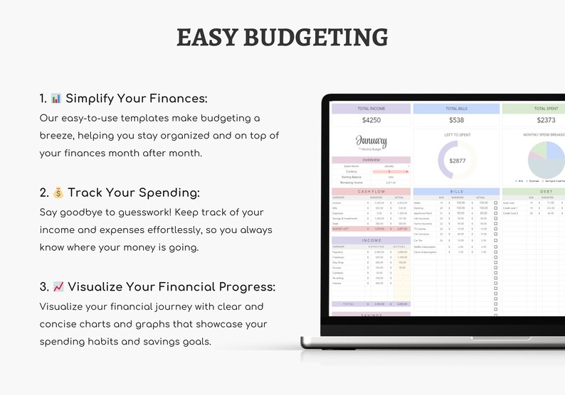 Monthly Budget Spreadsheet: Basic Budget Planner (digital Download) - Etsy