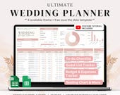 Wedding Planner Spreadsheet | Digital Wedding Budget Planner | Wedding Checklist Google Sheets | Wedding Budget | Wedding Planner