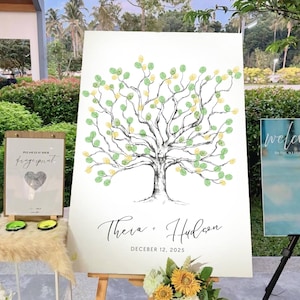Wedding Fingerprint Guest Book | Custom Thumbprint Tree | Unique Guestbook Alternative | Personalized Wedding Keepsake Printable
