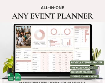 Event Planner Spreadsheet: Budget, Guest List, Timeline - Google Sheets & Excel