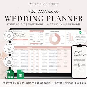 Hochzeits-Masterplan | Google Sheets Budget Tracker + Gästeliste + Checkliste
