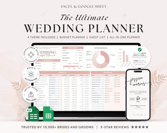 Wedding Master Plan | Google Sheets Budget Tracker + Guest List + Checklist
