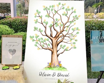 Personalized Wedding Fingerprint Tree Guest Book Alternative (Digital Download
