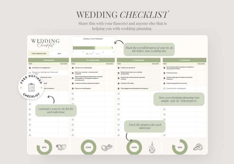Digital Wedding Planner | Google Sheets Spreadsheet Tool (Instant Download) image 8
