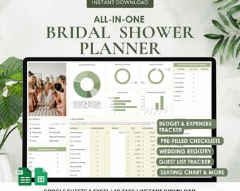 Bridal Shower Planner: Google Sheets & Excel (Instant Download)