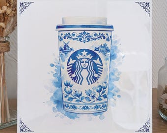 Piastrelle blu di Delft, Starbucks, bistrot, cucina, opere d'arte, decorazioni, regali, Amsterdam