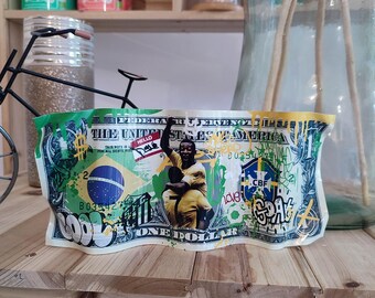 Metallticket Pelé Skulptur Street Art Pop Dekoration Malerei