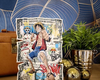 Skulptur 3 Metalltickets Luffy One Piece Street Art Pop Dekoration Tisch