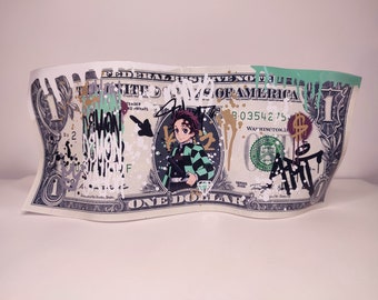 Demon Slayer Dollar Banknote Metal Street Art Sculpture