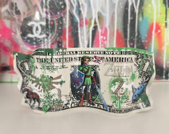 Banknote Dollar Banknote Zelda Link Metal Street Art Decoration