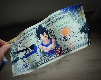 Manga Street Art Decoration Ticket Vegeta Dragon Ball DBZ in metal