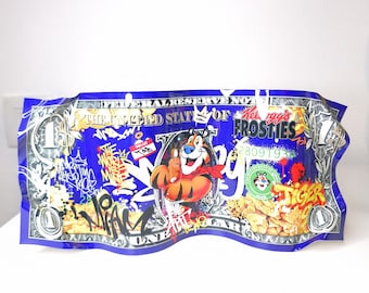 Dollar Metal bill Frosties Kellogg's Sculpture Luxury Street Art pop culture geek graffiti food
