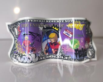 Metal banknote Cobra manga anime sculpture Street Art pop geek decoration