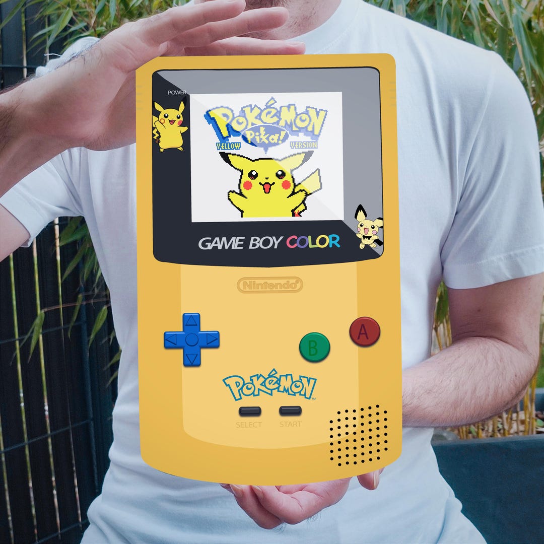 Gameboy Console Decoration Metal Plate Pokémon Pikachu Street Art Pop ...