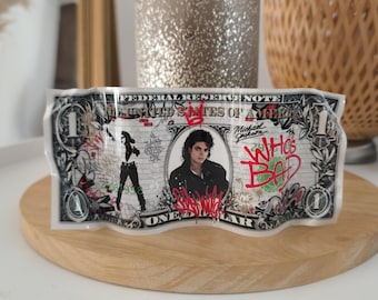 Michael Jackson Bad Sculpture Street Art Pop Metal Ticket Vintage Decoration