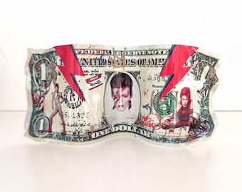 David Bowie Metal Banknote Rock Sculpture Street Art pop decoration graffiti music star